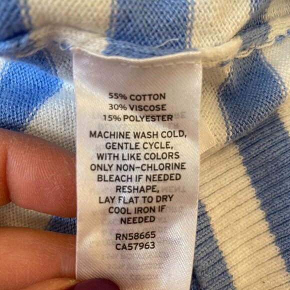CASLON BNWT Sweater Blue White Striped Sz XSmall Rolled Boat Neck - Picture 7 of 7